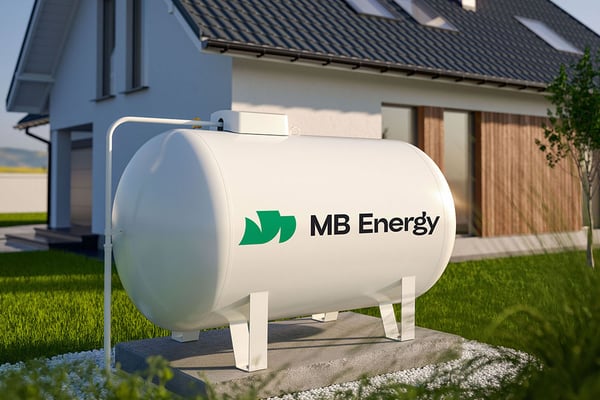 LPG tank at a residential home for flexible heat supply in households without gas grid connection 