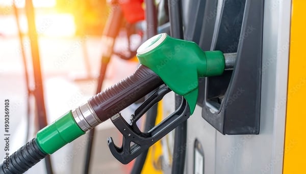 green gasoline pump