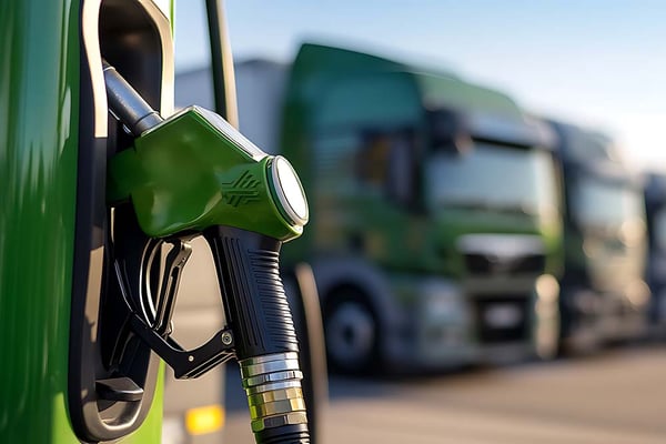 Zapfpistole an einer Hoftankstelle zur direkten Kraftstoffversorgung auf landwirtschaftlichen Betrieben