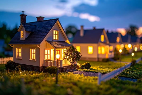 Wohnhaus mit Vorgarten für geplante Kaminholzlieferung