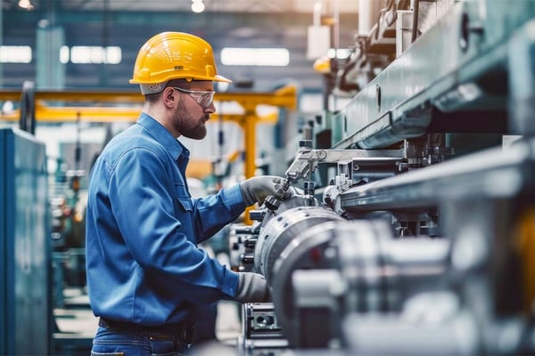 Industrial engineer operating manufacturing equipment powered by kerosene energy solutions