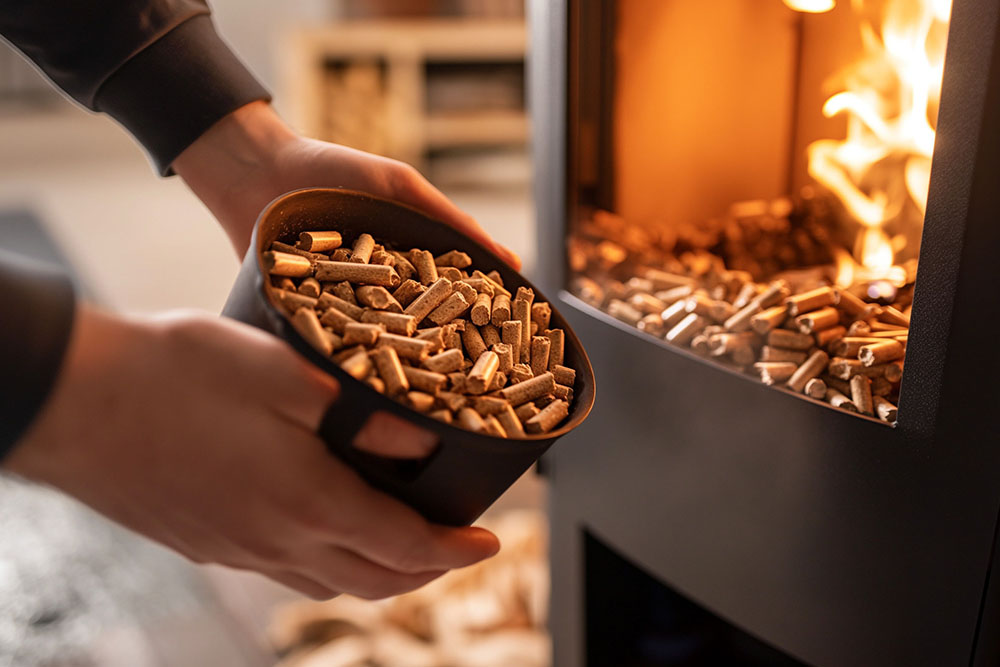 Pellet stoves in the living room