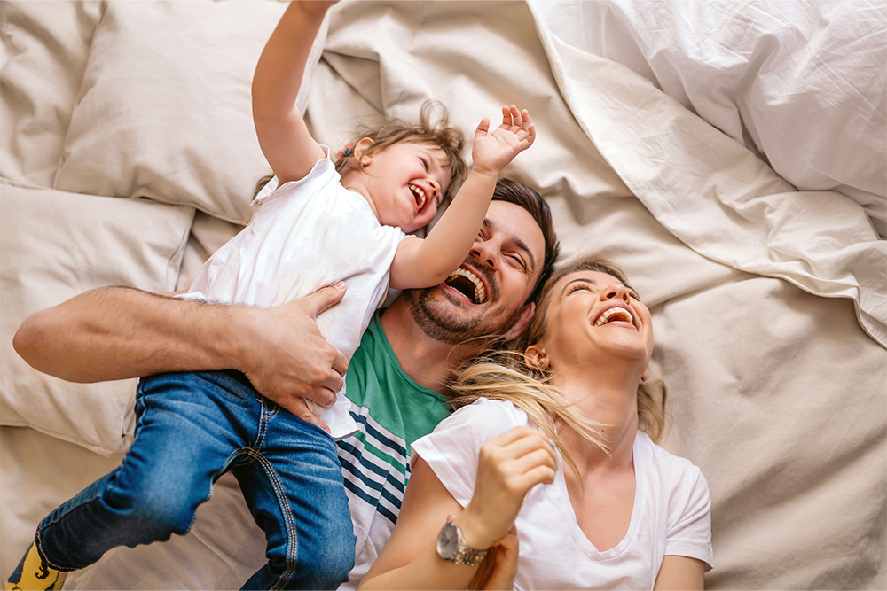 Family enjoying home