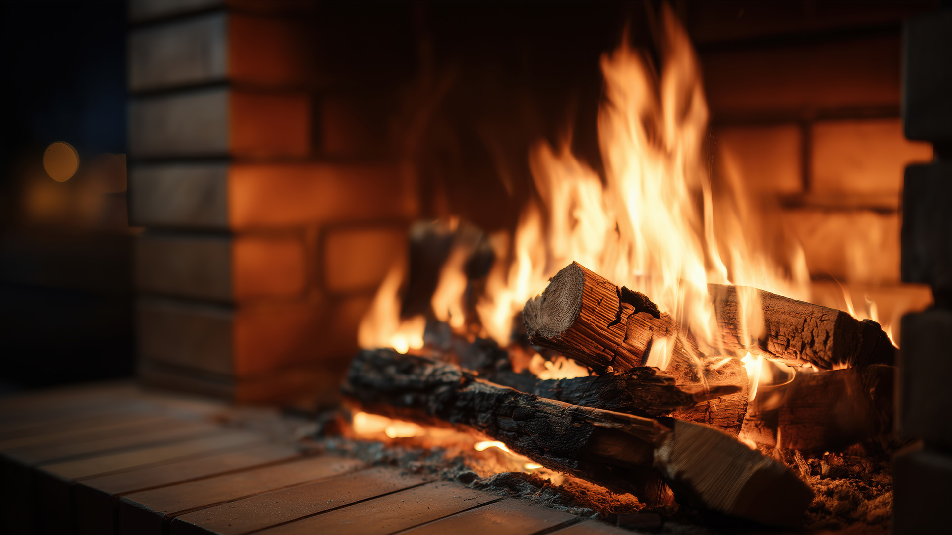 Gestapeltes Buchenholz für Kamin und Ofen im Außenbereich